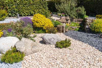 River Rock Garden Installation